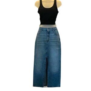 Social Tourist Maxi Denim Skirt